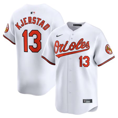 Men's Baltimore Orioles #13 Heston Kjerstad Nike White Home Limited Player Jersey